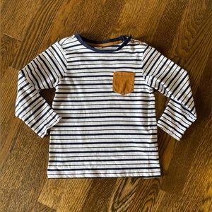 Striped Pocket Toddler Boy Long Sleeve Henley Tee 18m